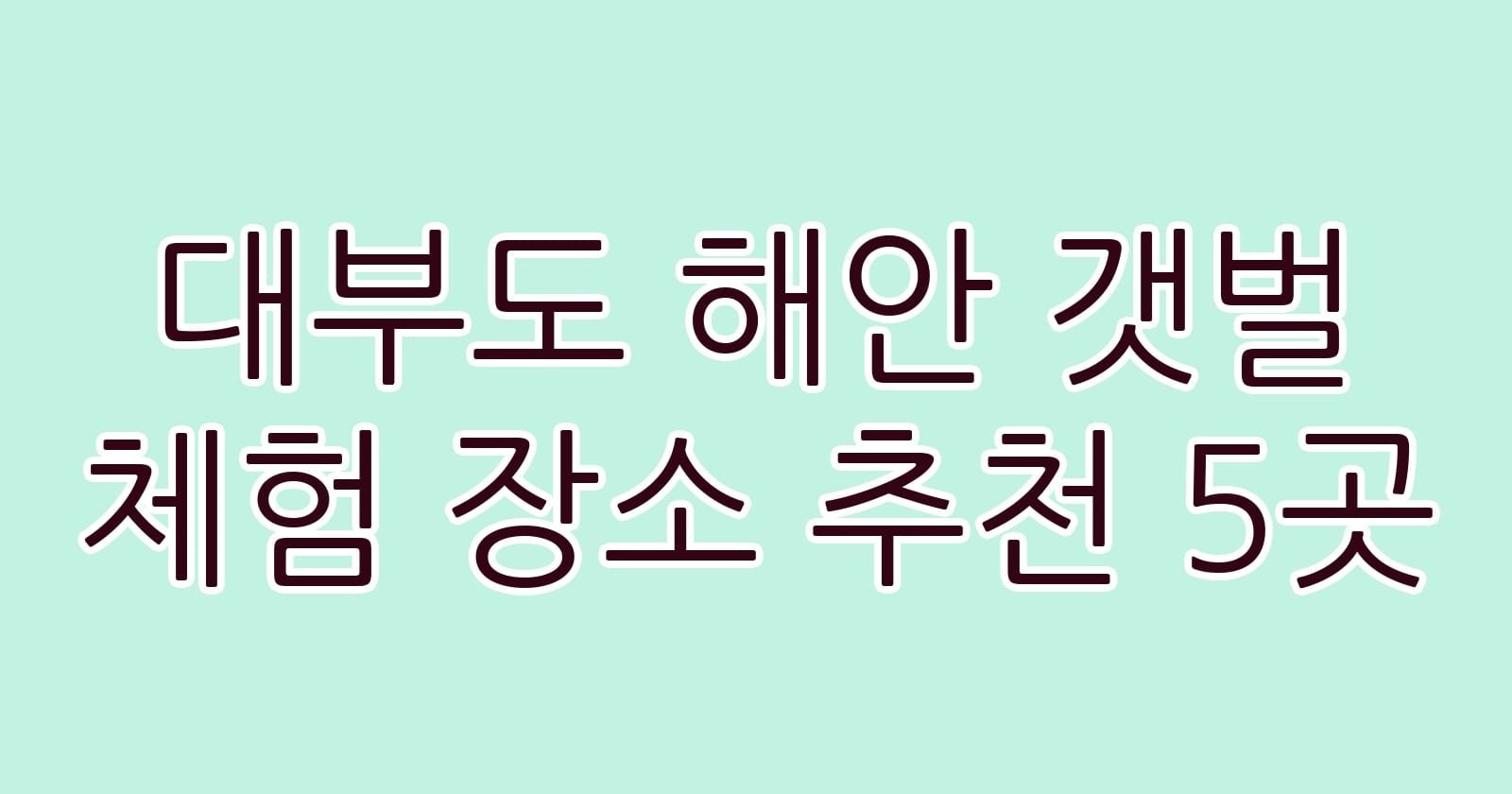 대부도해안갯벌체험장소추천5곳 thumb