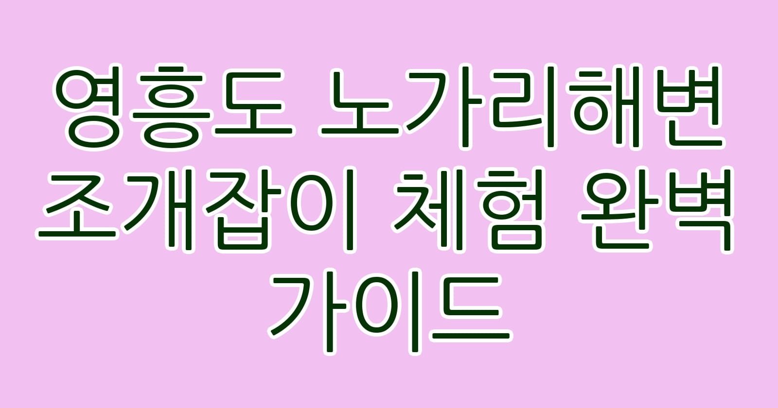 영흥도노가리해변조개잡이체험완벽가이드 thumb