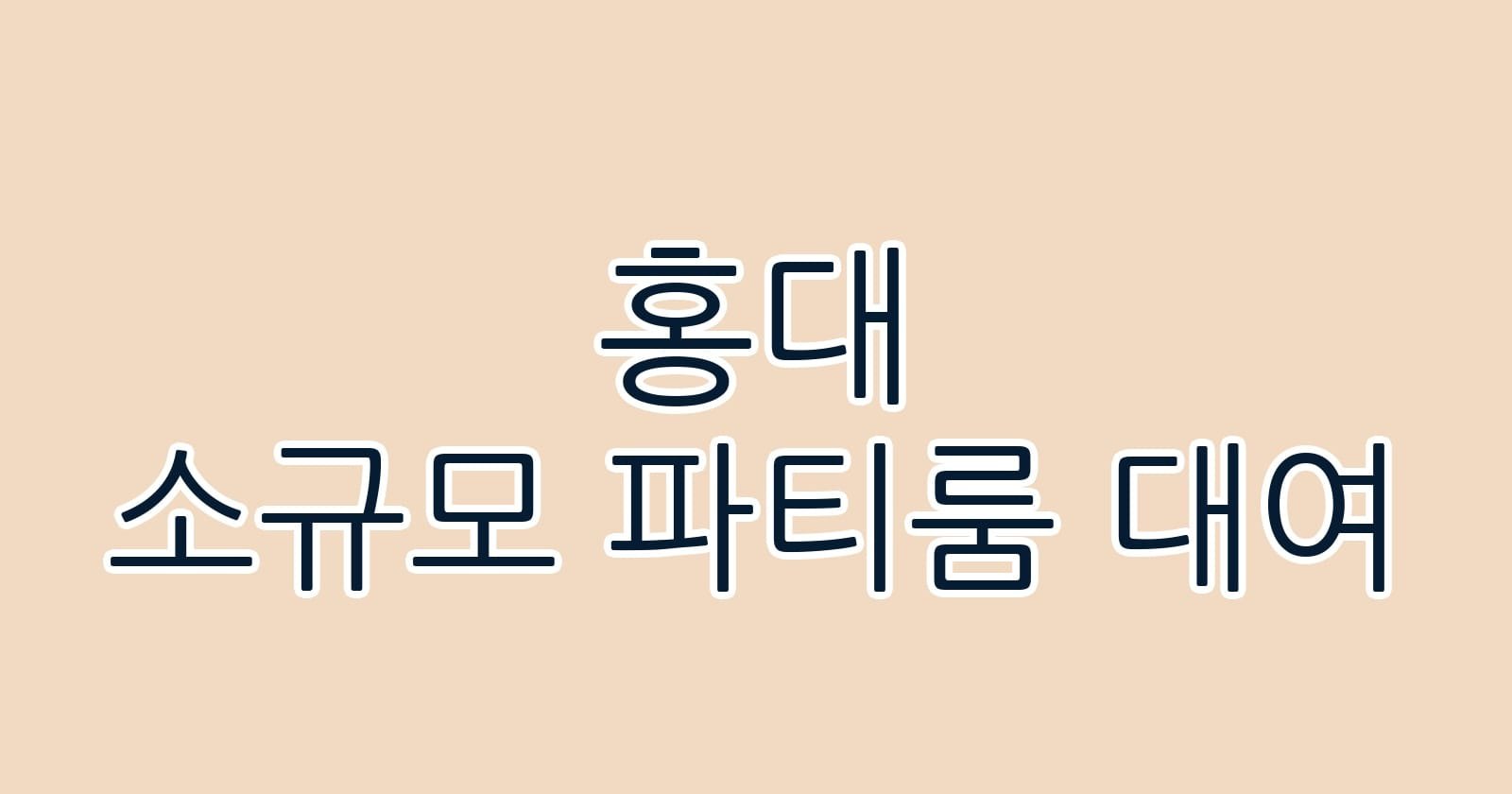홍대 소규모 파티룸 대여