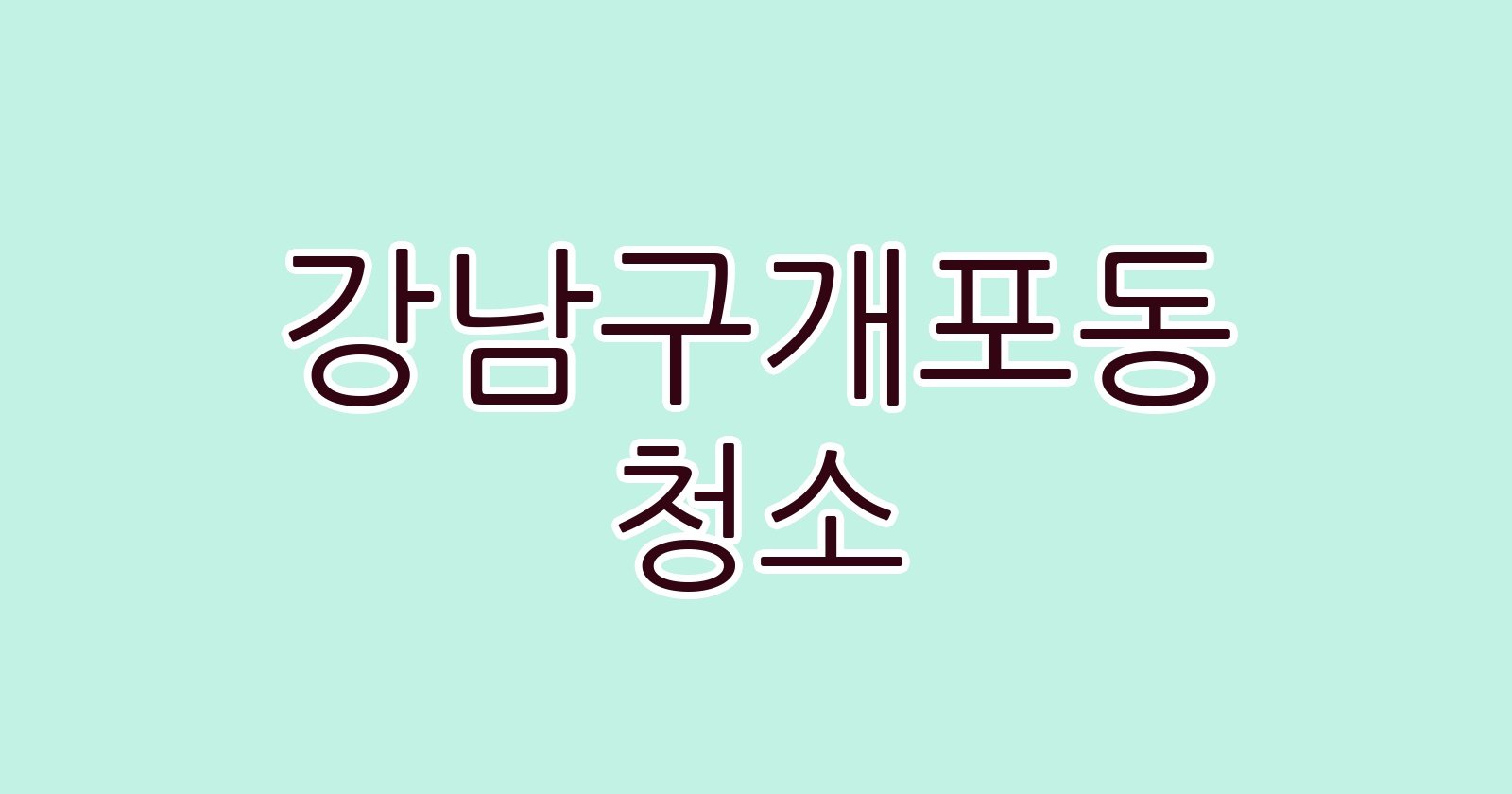 강남구개포동 청소