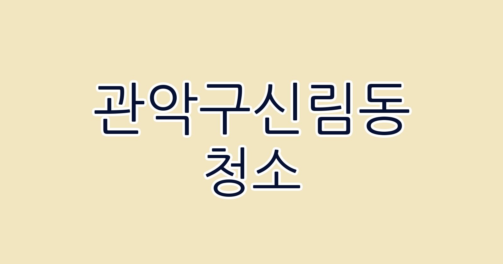 관악구신림동 청소