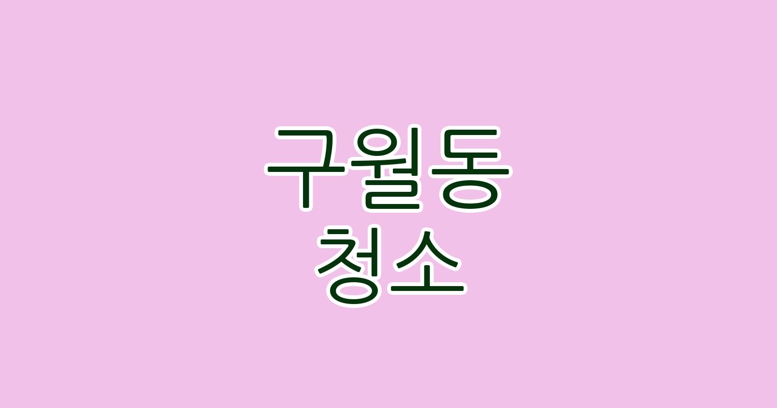 구월동 청소