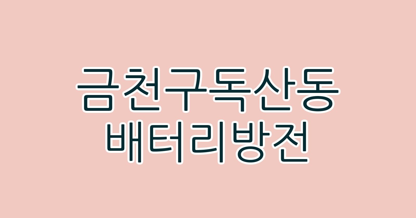 금천구독산동 배터리방전
