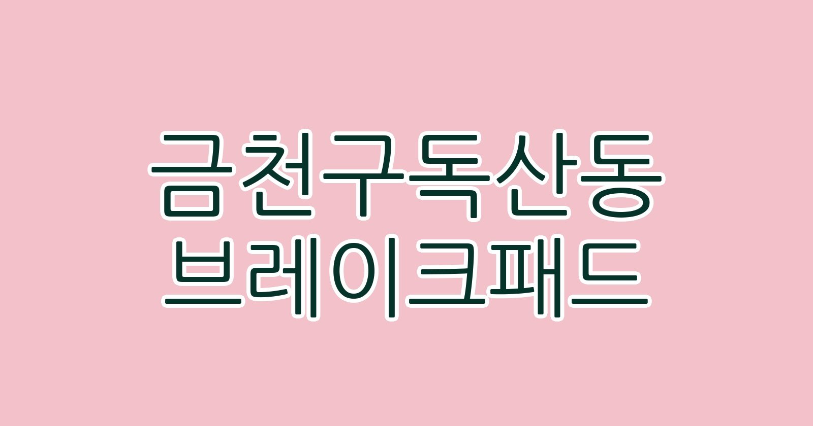 금천구독산동 브레이크패드