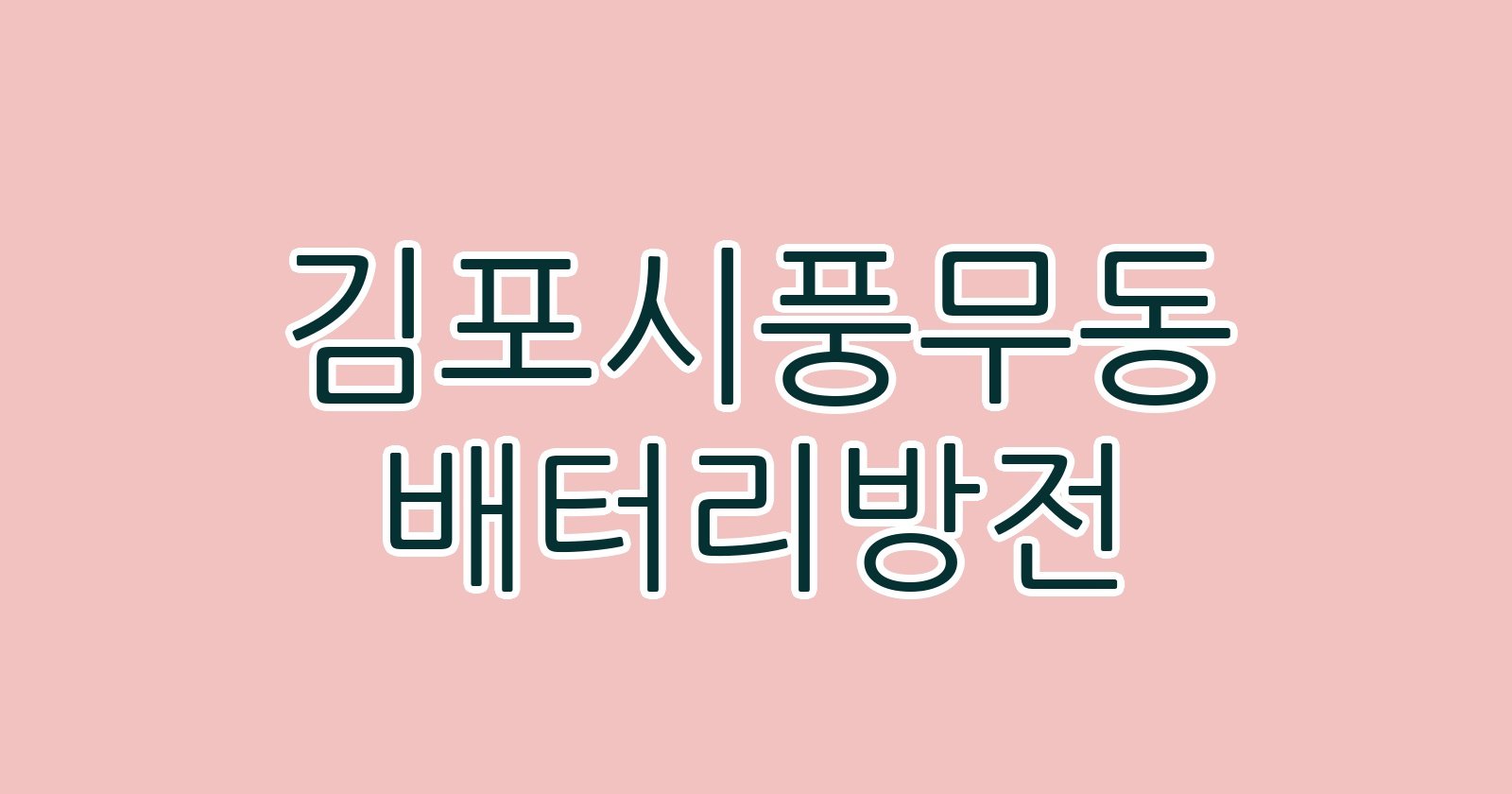 김포시풍무동 배터리방전