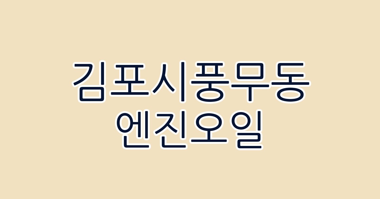김포시풍무동 엔진오일