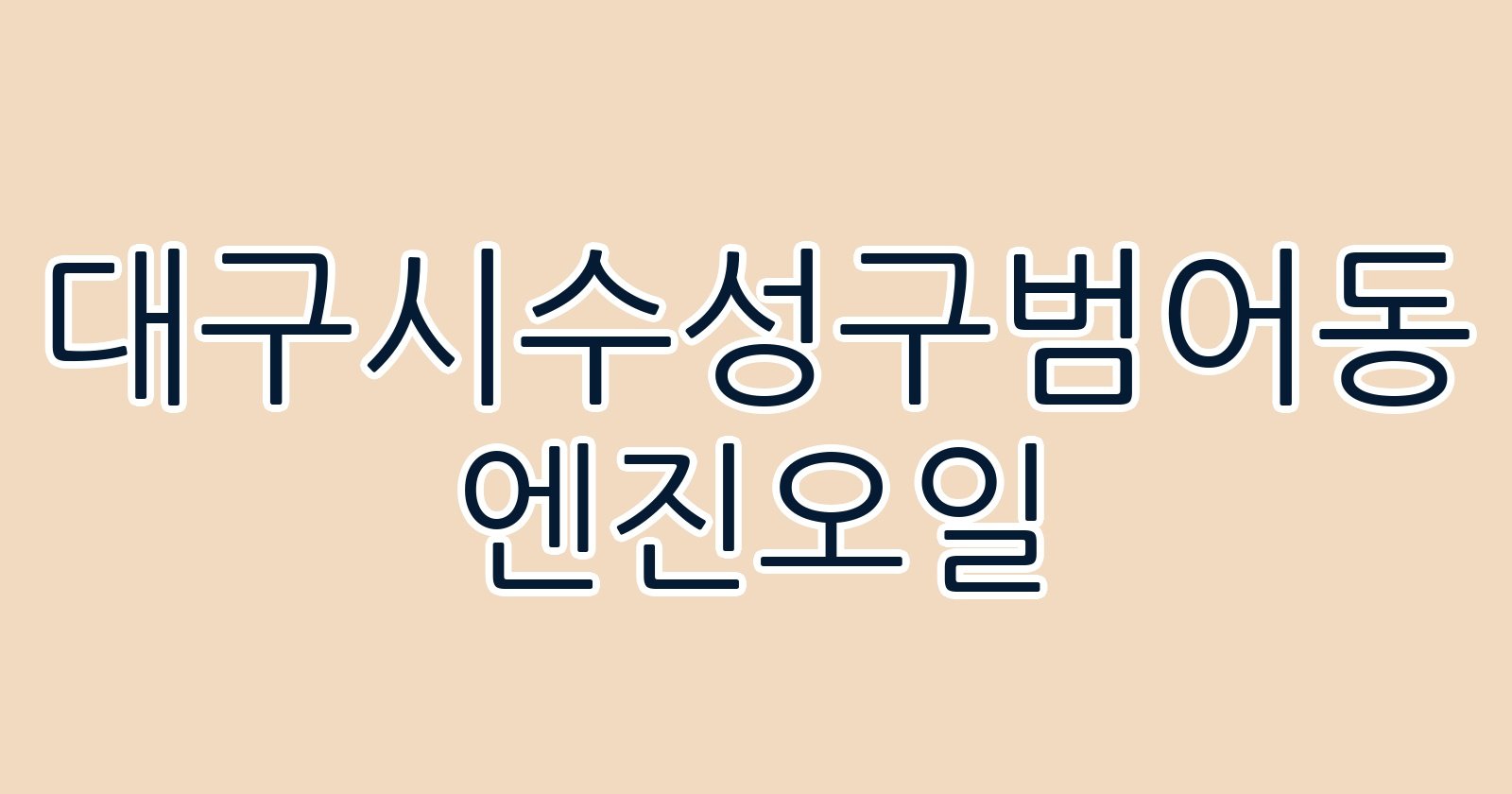 대구시수성구범어동 엔진오일