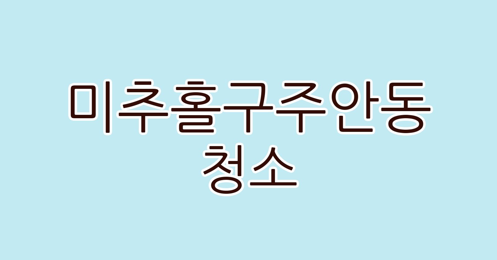 미추홀구주안동 청소