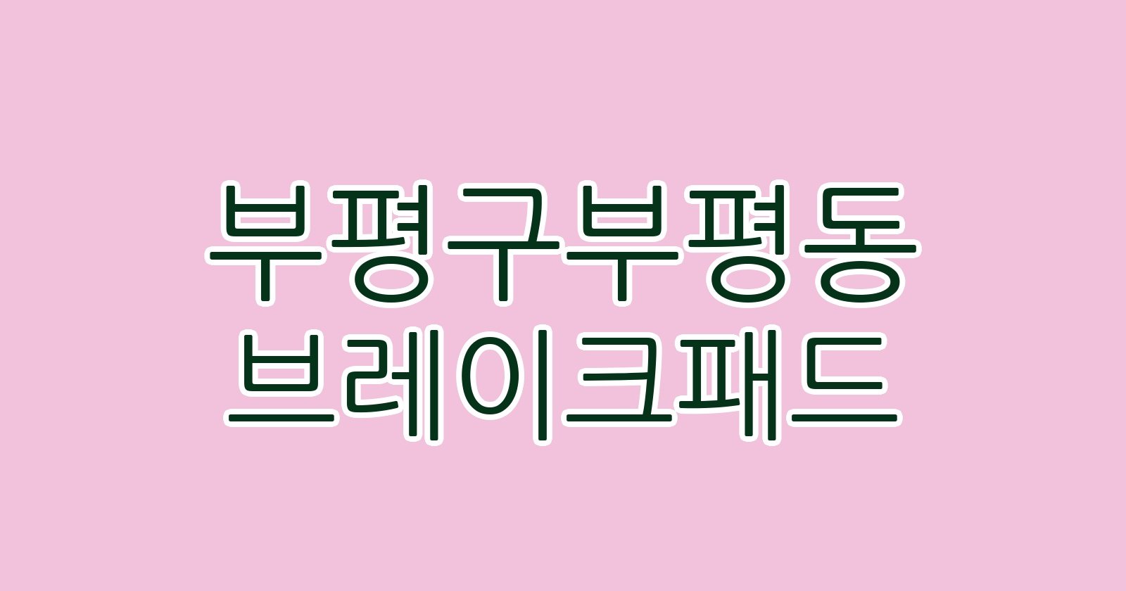 부평구부평동 브레이크패드