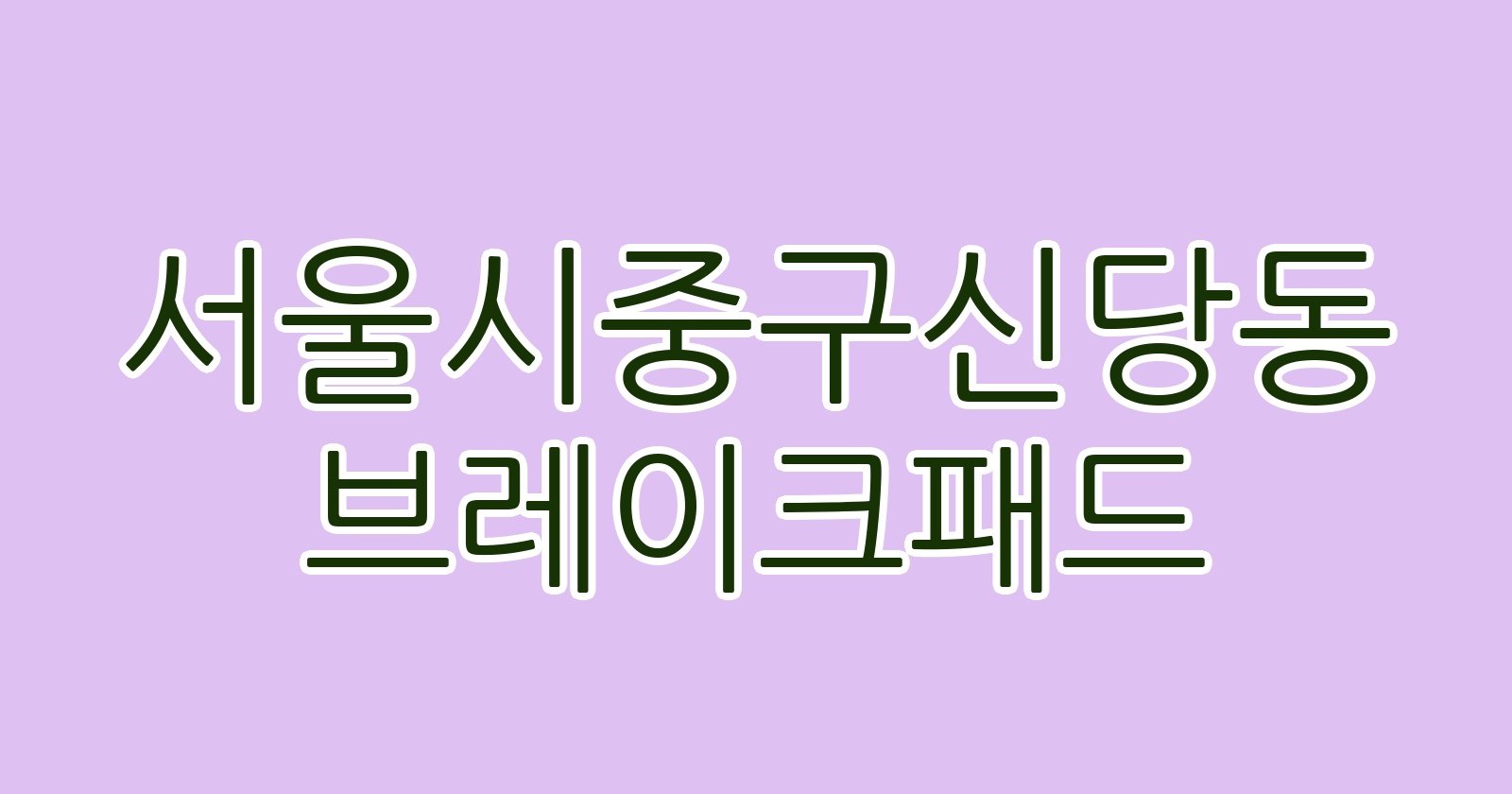 서울시중구신당동 브레이크패드