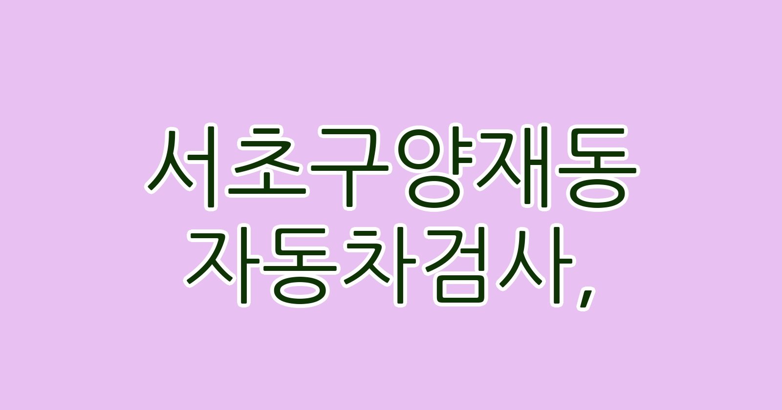 서초구양재동 자동차검사