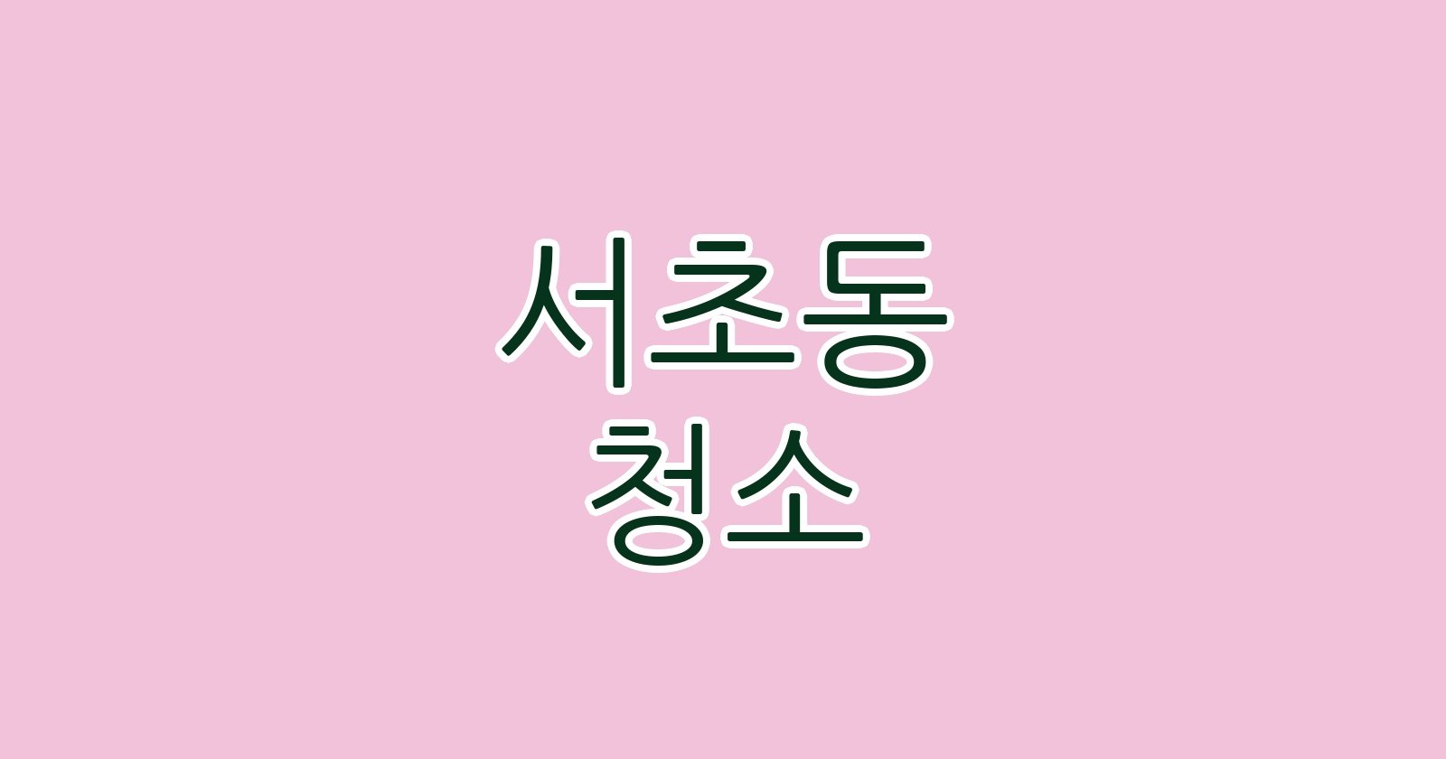 서초동 청소