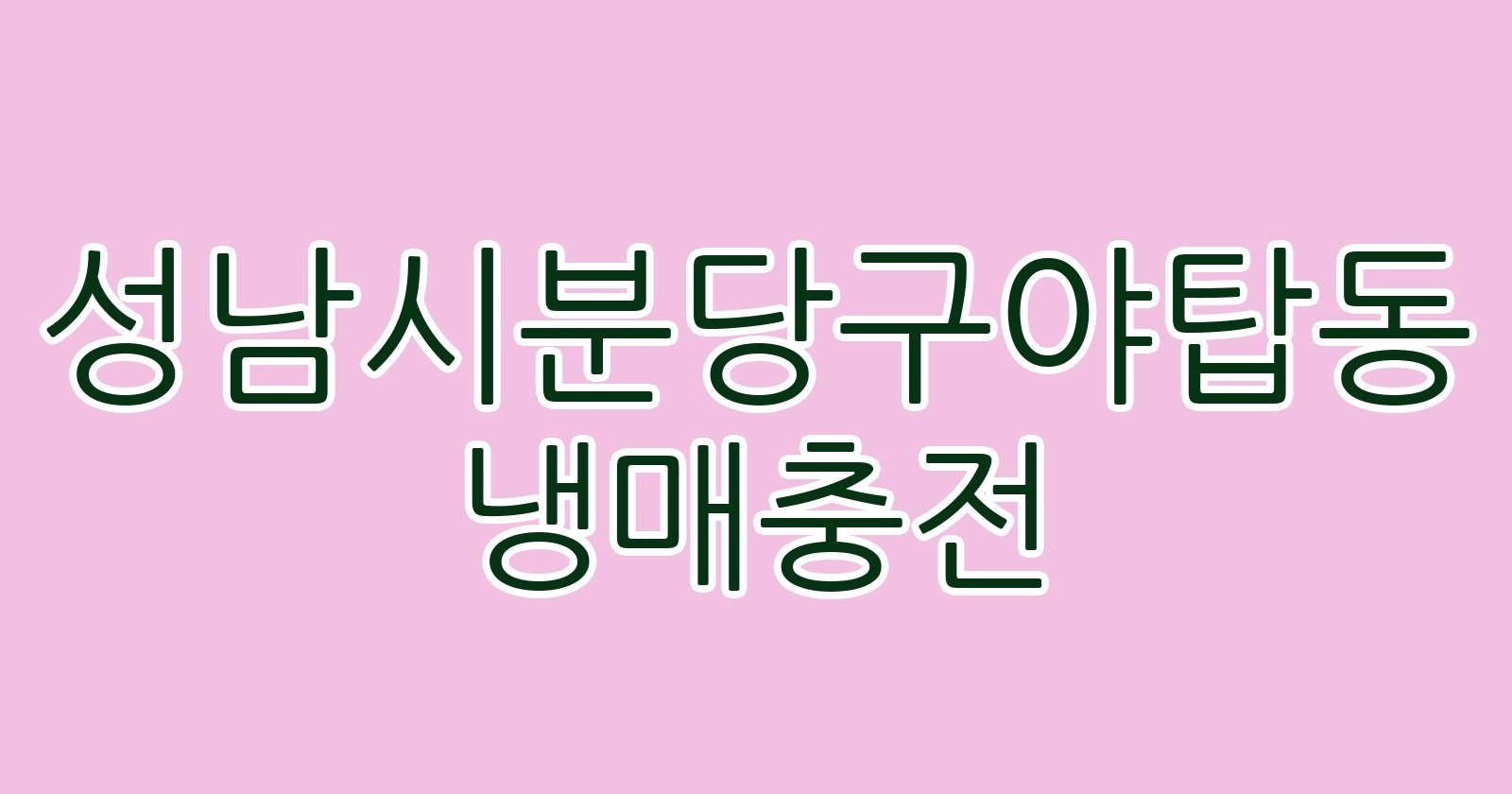 성남시분당구야탑동 냉매충전