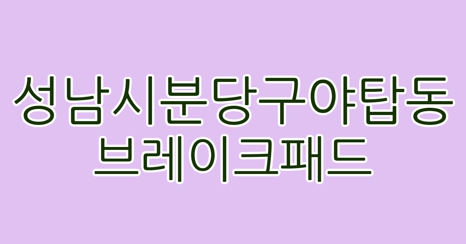 성남시분당구야탑동 브레이크패드