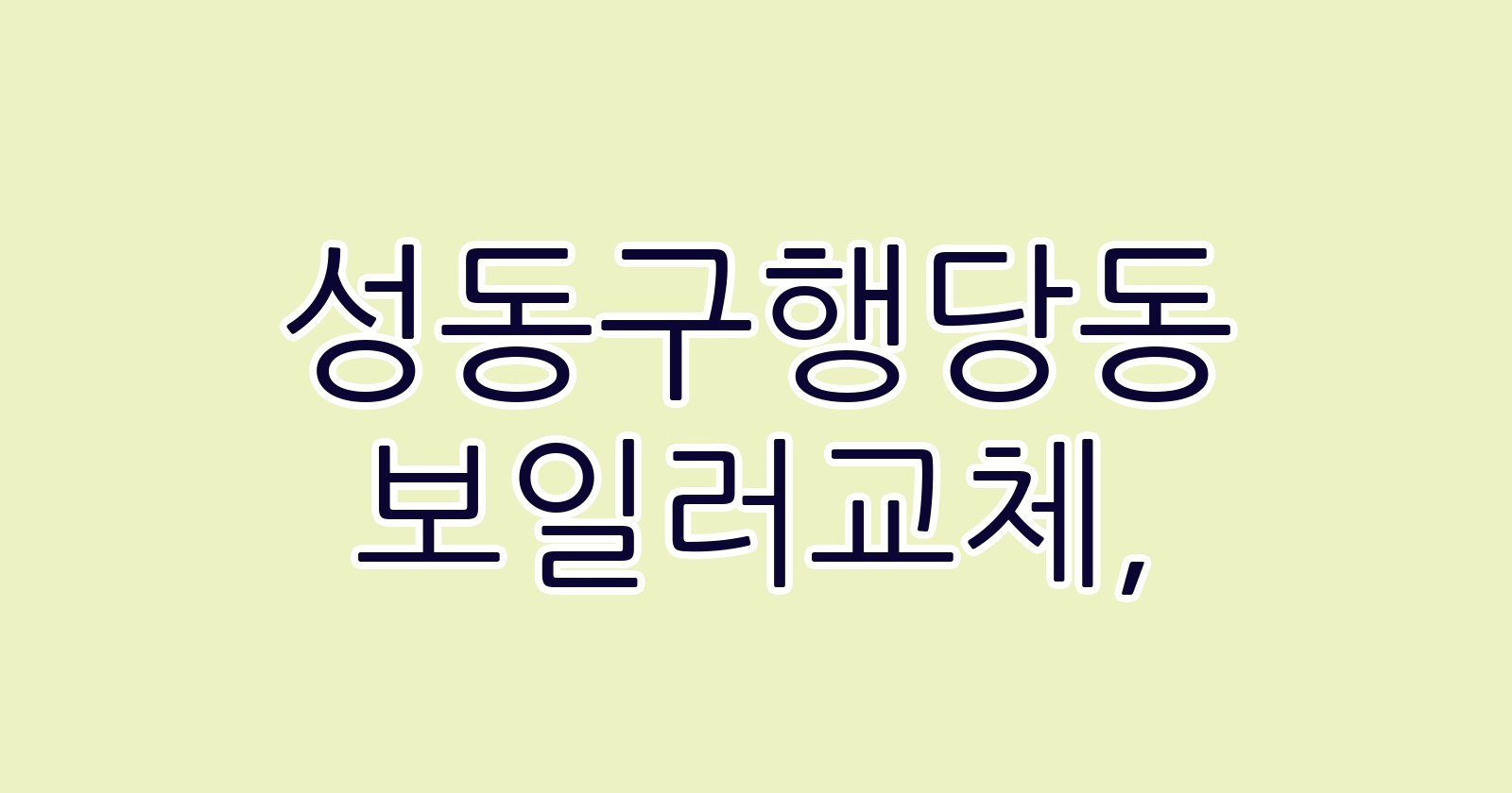 성동구행당동 보일러교체