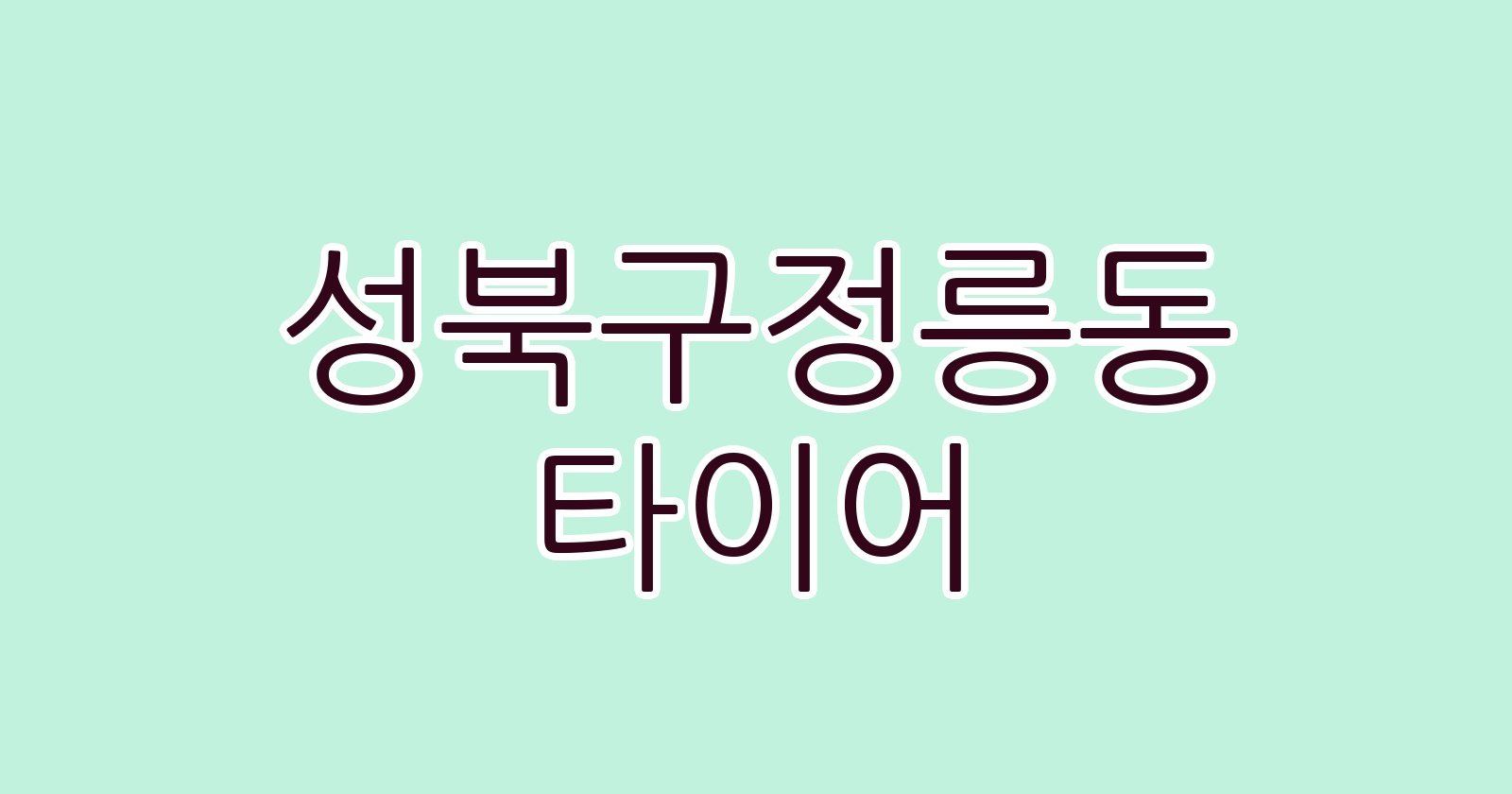 성북구정릉동 타이어