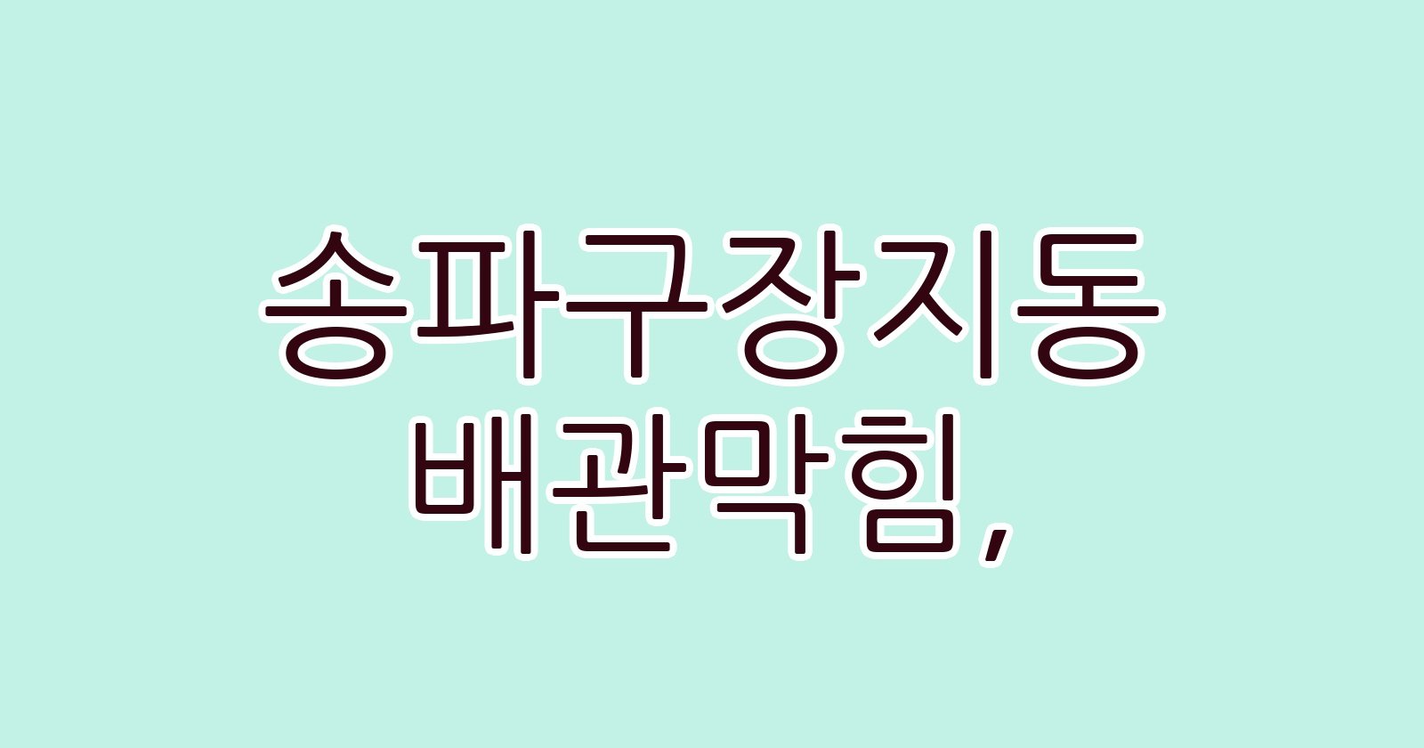 송파구장지동 배관막힘