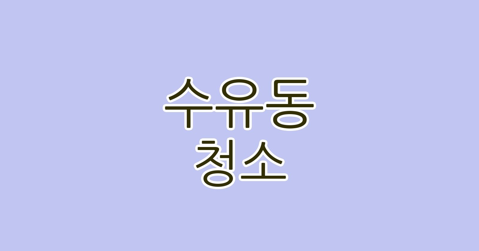 수유동 청소