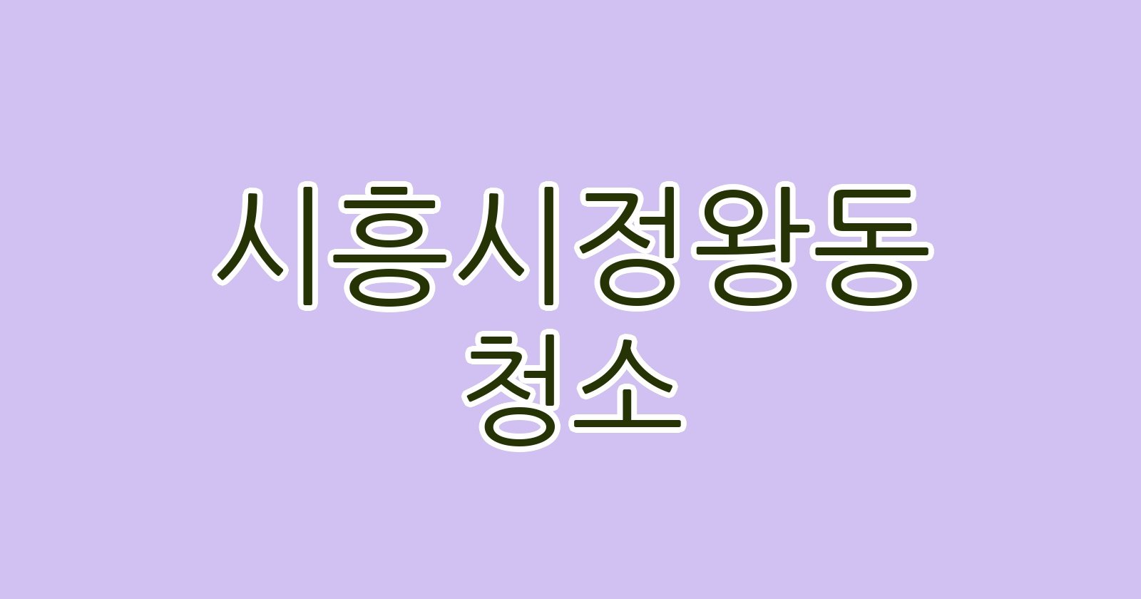 시흥시정왕동 청소