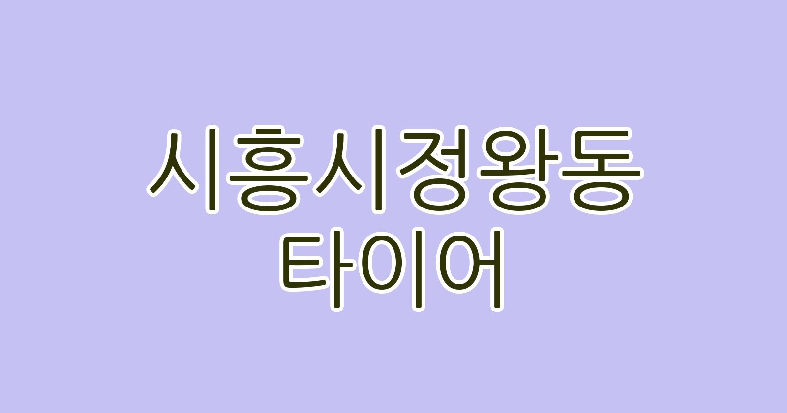 시흥시정왕동 타이어