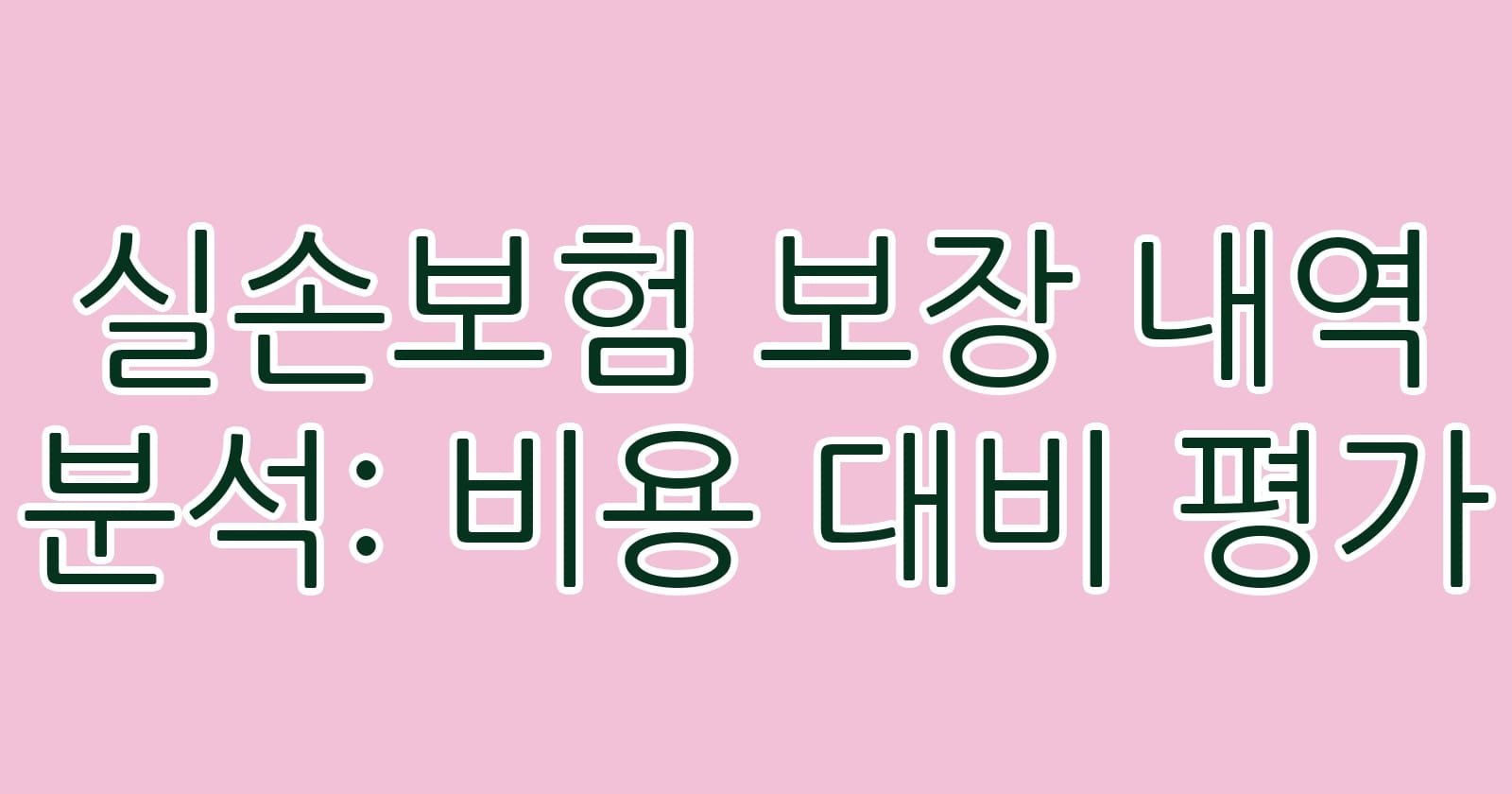 실손보험보장내역분석비용대비평가 thumb
