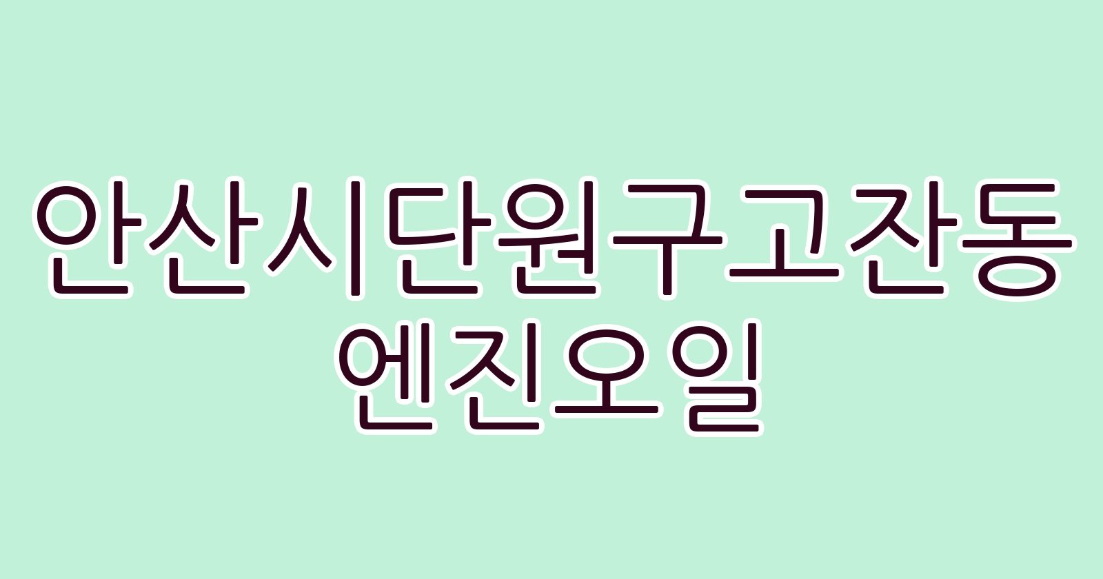 안산시단원구고잔동 엔진오일