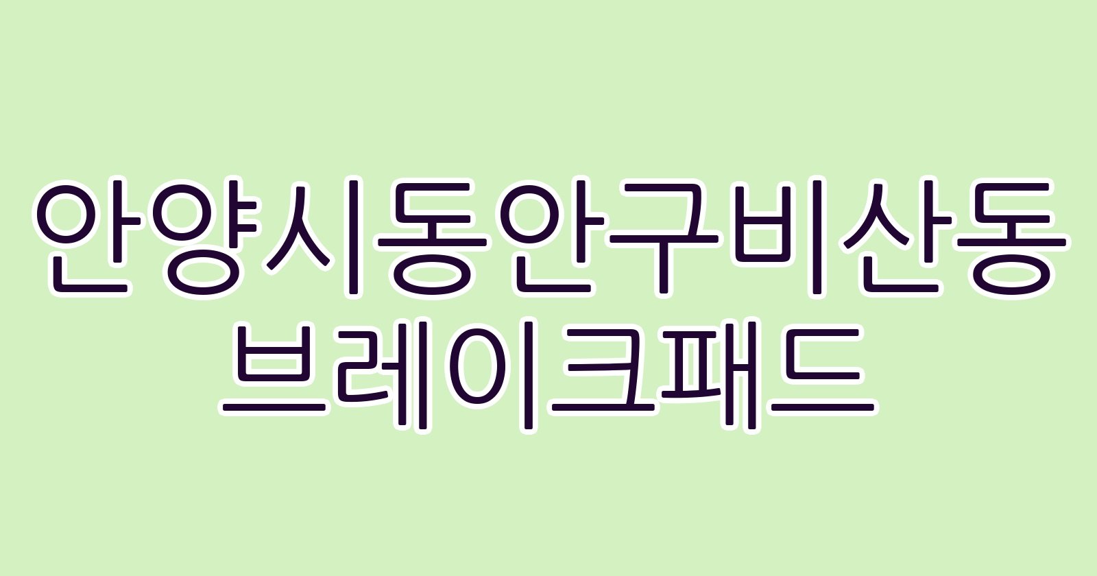 안양시동안구비산동 브레이크패드
