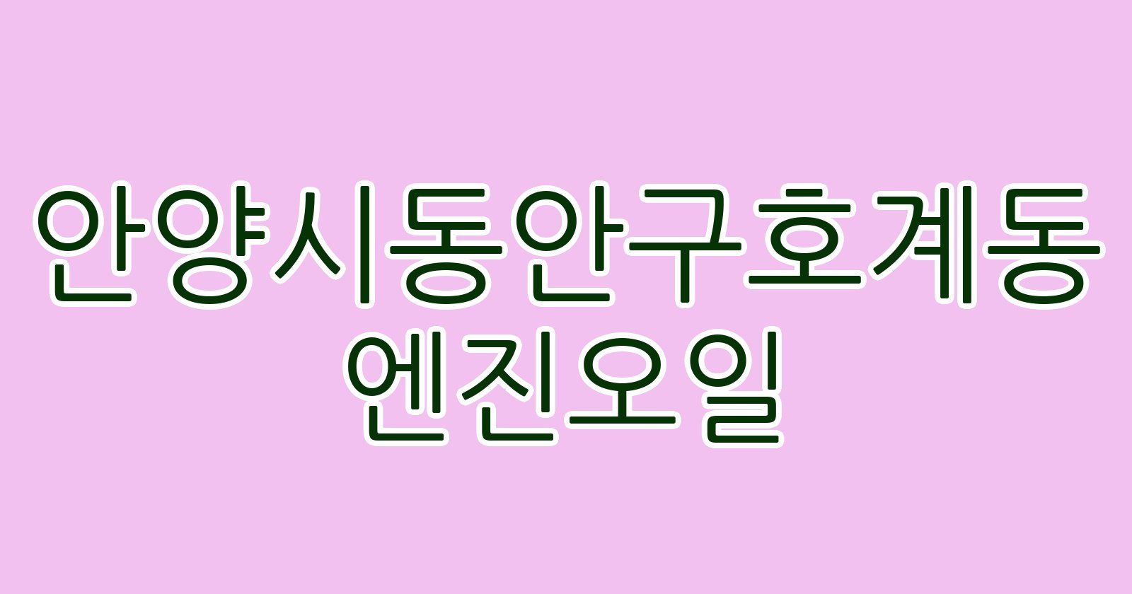 안양시동안구호계동 엔진오일