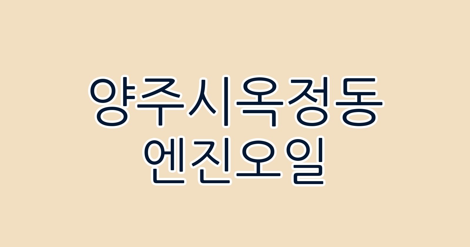 양주시옥정동 엔진오일