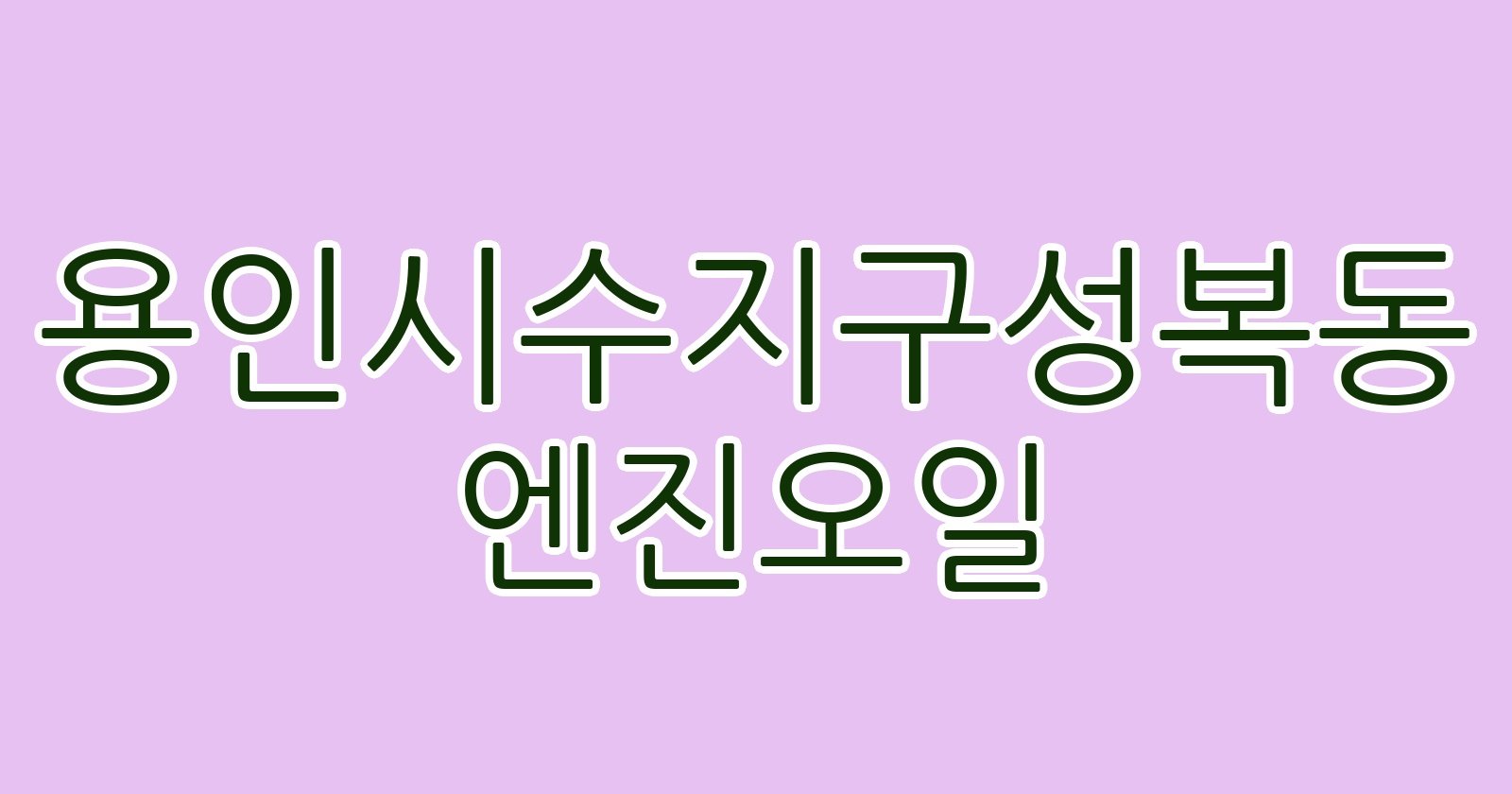 용인시수지구성복동 엔진오일