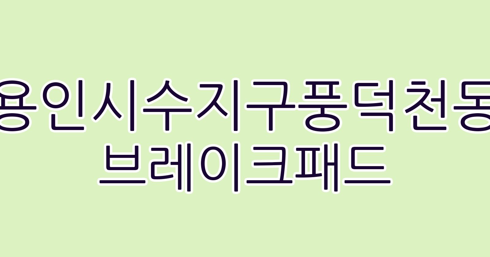 용인시수지구풍덕천동 브레이크패드