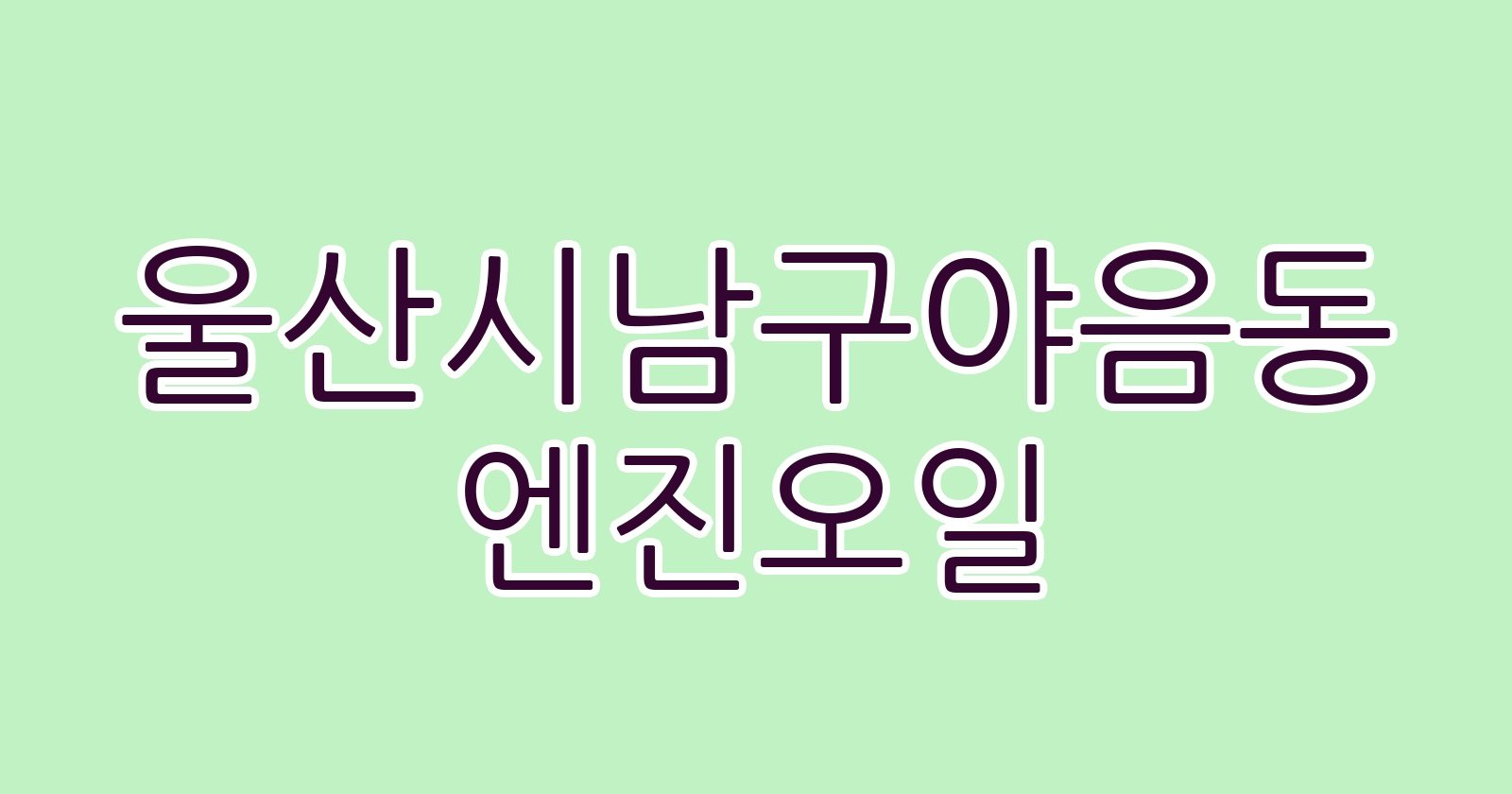 울산시남구야음동 엔진오일