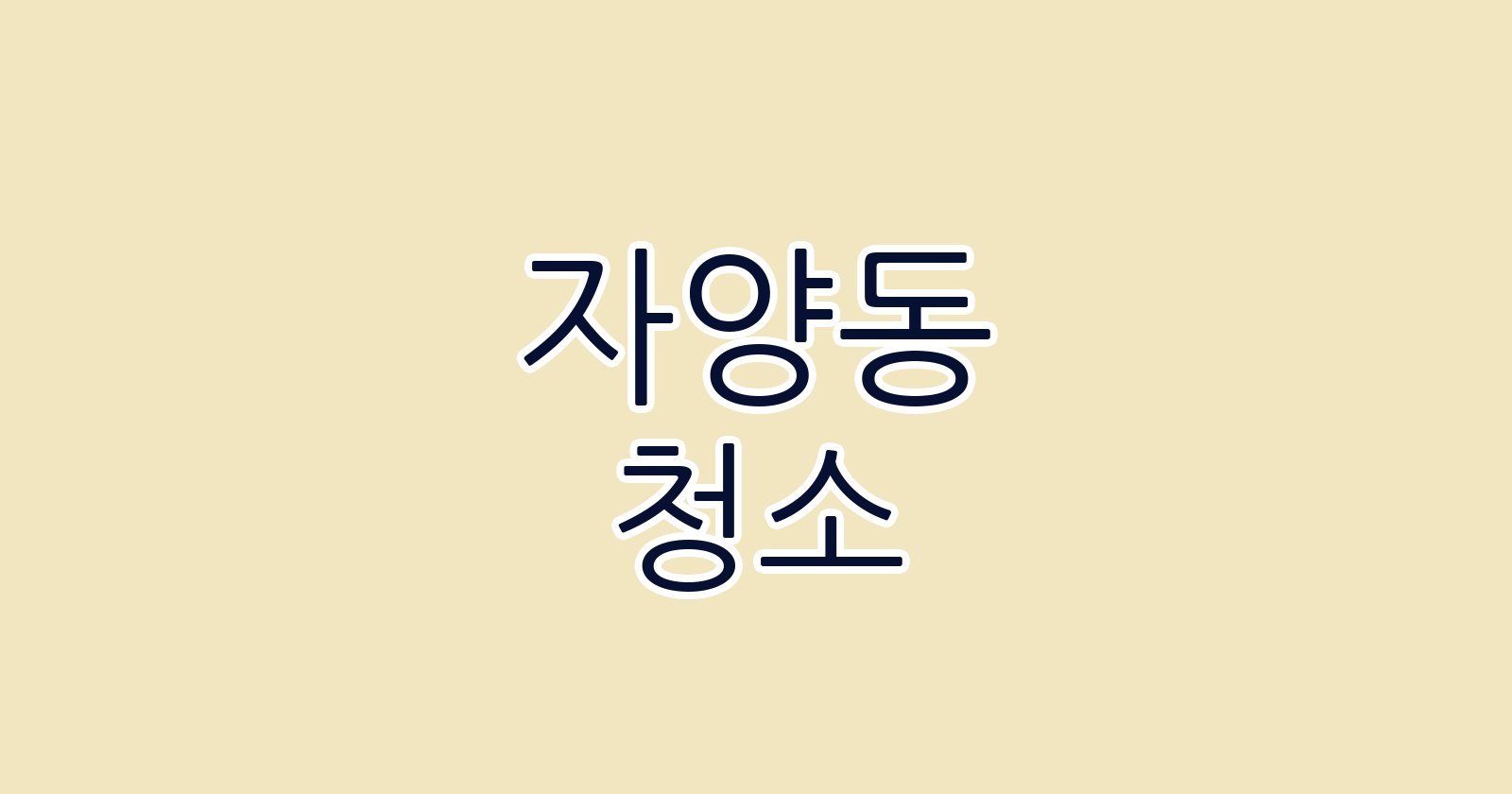 자양동 청소