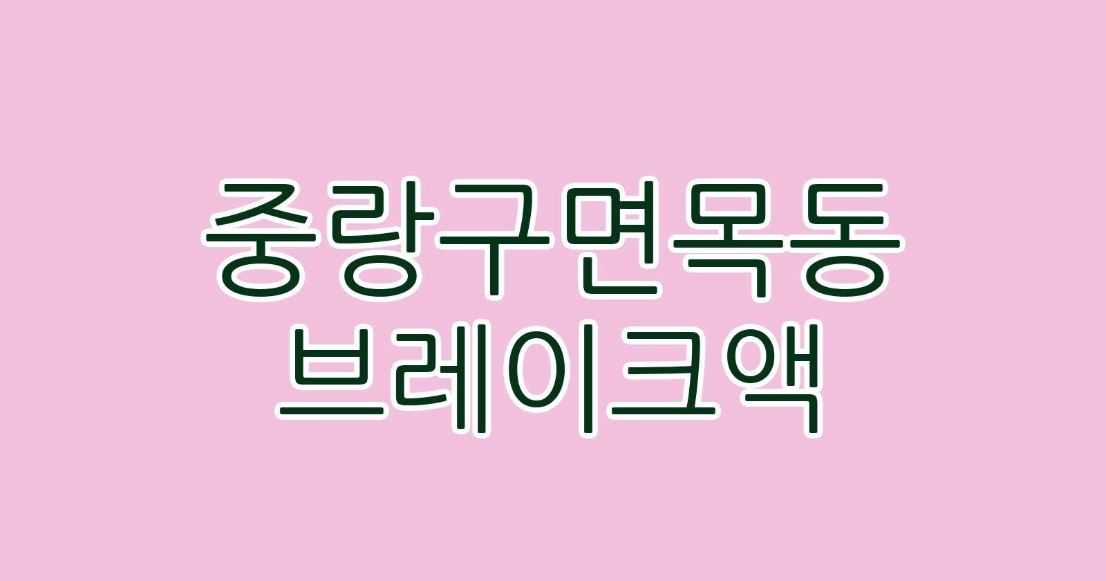 중랑구면목동 브레이크액