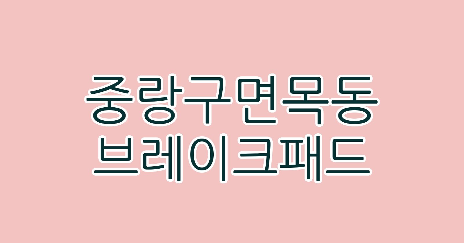 중랑구면목동 브레이크패드